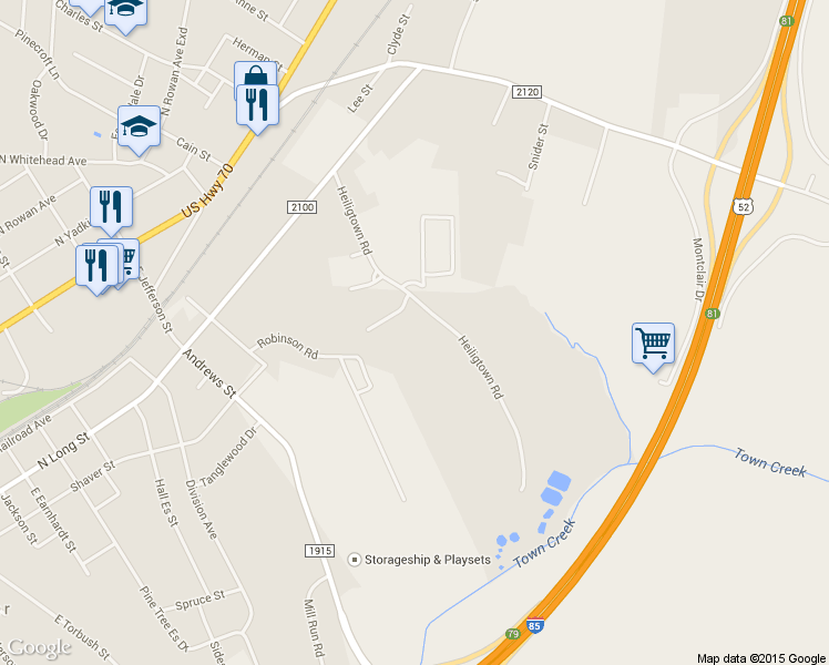 map of restaurants, bars, coffee shops, grocery stores, and more near 445 Heiligtown Road in Salisbury