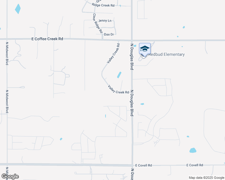 map of restaurants, bars, coffee shops, grocery stores, and more near 3545 Valley Creek Road in Edmond