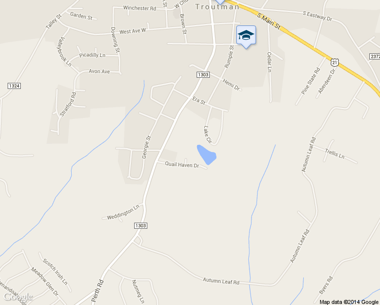map of restaurants, bars, coffee shops, grocery stores, and more near 110 Covey Lane in Troutman