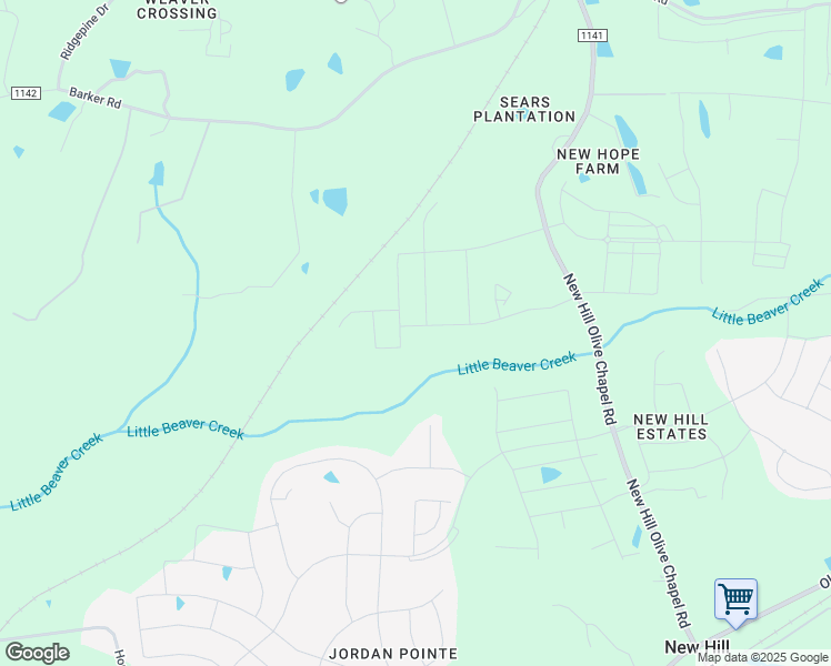map of restaurants, bars, coffee shops, grocery stores, and more near 3517 Jordan Manors Drive in New Hill