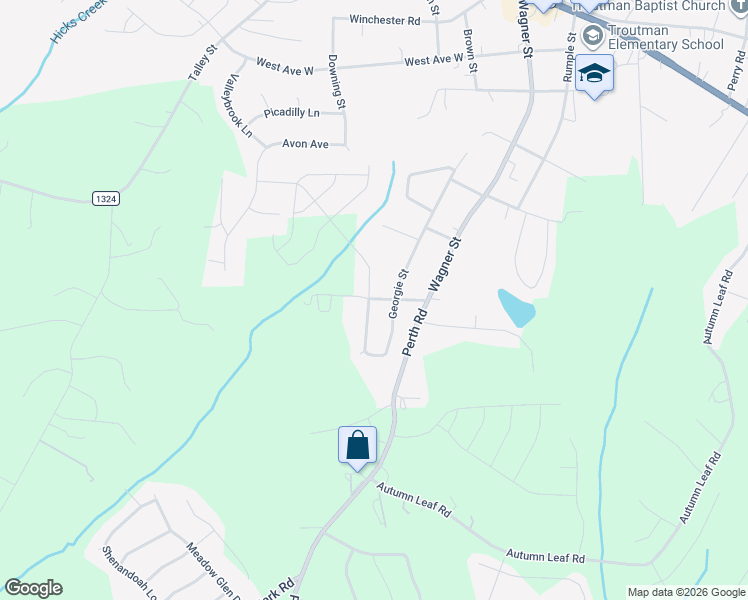 map of restaurants, bars, coffee shops, grocery stores, and more near 764 Massey Street in Troutman