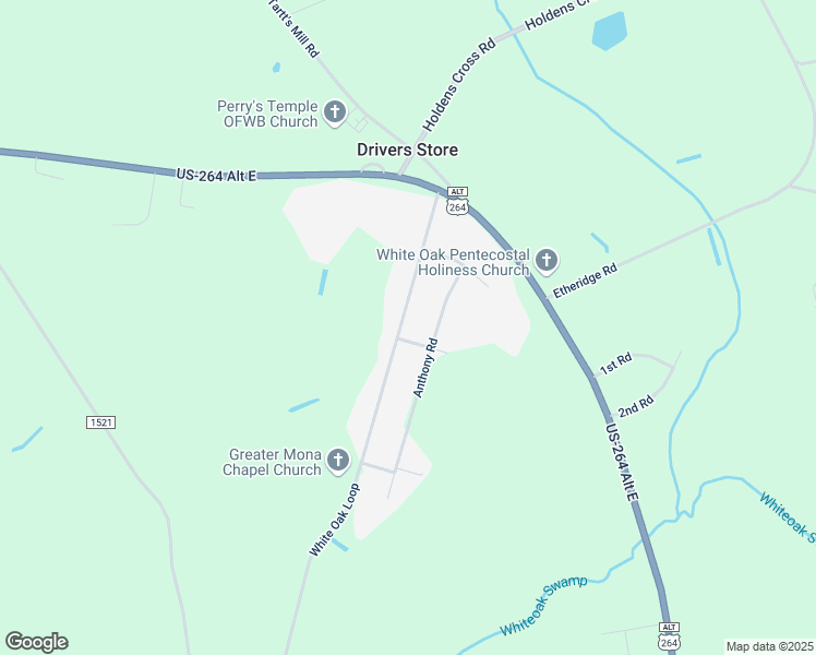 map of restaurants, bars, coffee shops, grocery stores, and more near 5004 White Oak Loop in Wilson