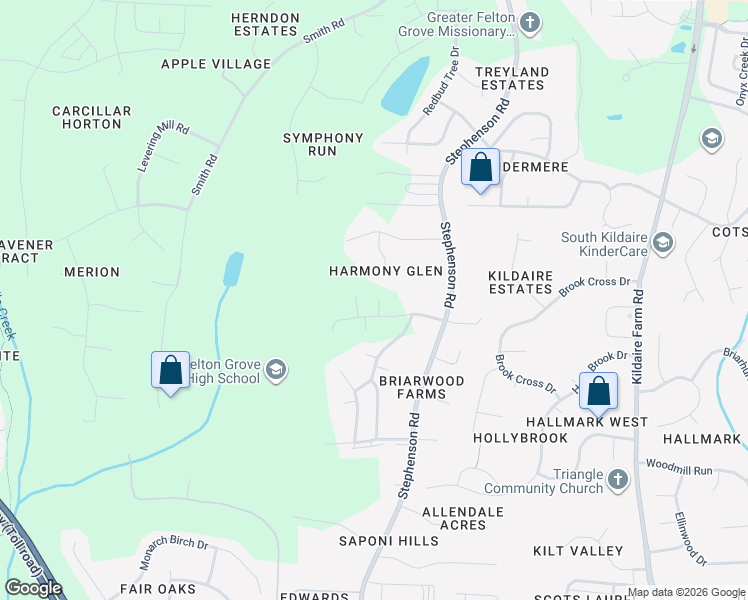 map of restaurants, bars, coffee shops, grocery stores, and more near 5012 Hearn Court in Apex