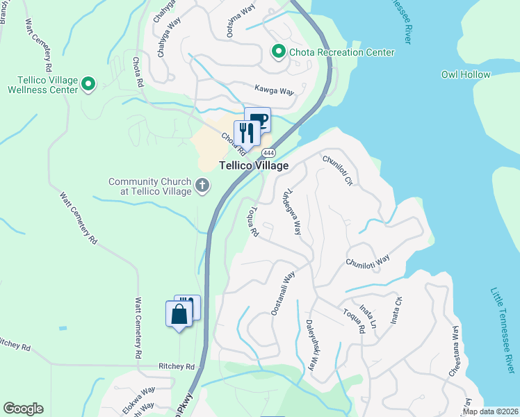 map of restaurants, bars, coffee shops, grocery stores, and more near 258 Chuniloti Way in Loudon
