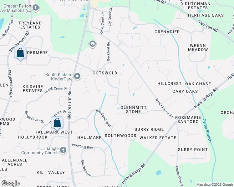 map of restaurants, bars, coffee shops, grocery stores, and more near 100 Hemingford Grey Court in Cary