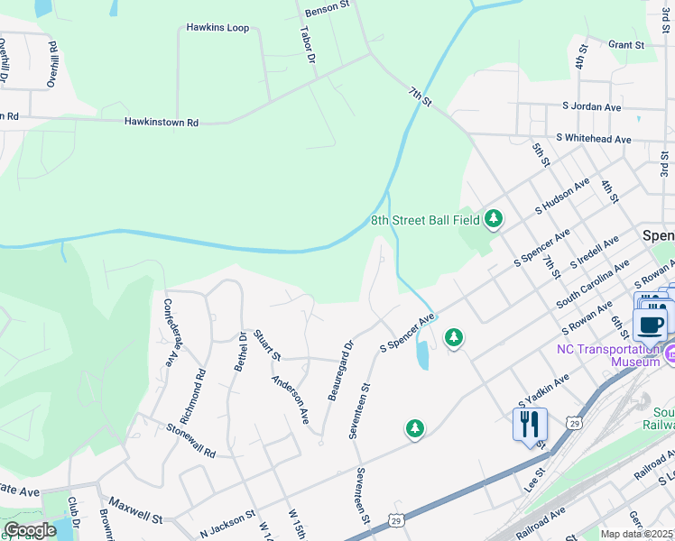 map of restaurants, bars, coffee shops, grocery stores, and more near 3 Lawton Lane in Salisbury