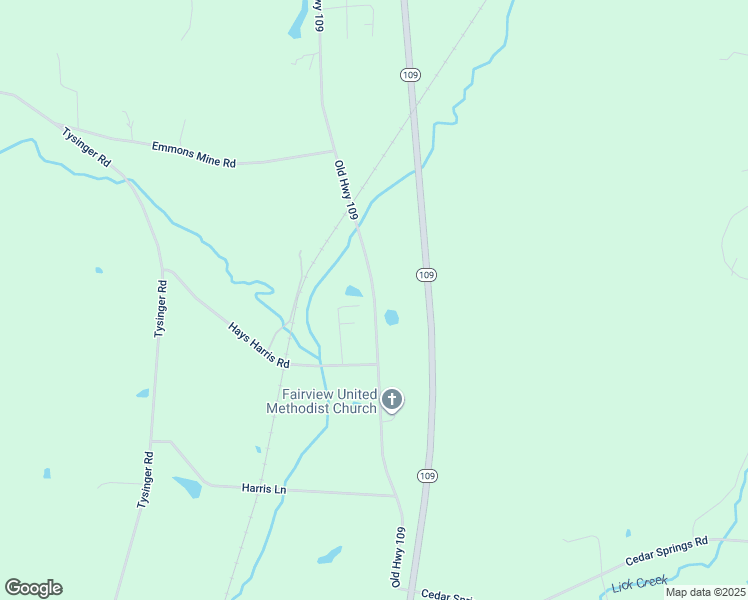 map of restaurants, bars, coffee shops, grocery stores, and more near Old Highway 109 in Denton