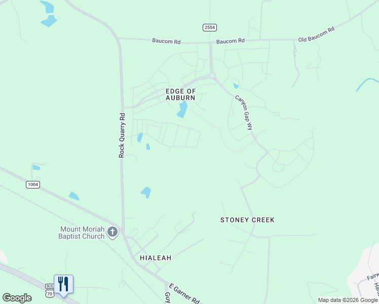 map of restaurants, bars, coffee shops, grocery stores, and more near 308 Garden Vine Trail in Raleigh