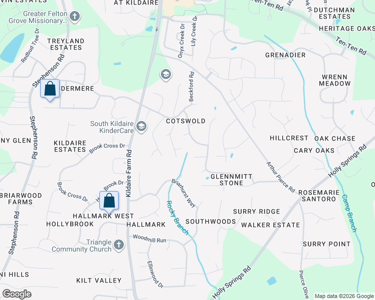 map of restaurants, bars, coffee shops, grocery stores, and more near 110 Hemingford Grey Court in Cary