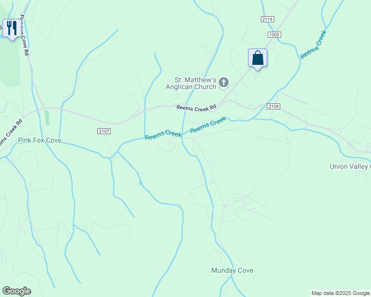 map of restaurants, bars, coffee shops, grocery stores, and more near 14 Sundance Rd in Weaverville