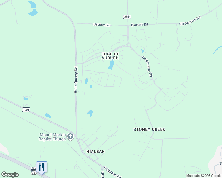 map of restaurants, bars, coffee shops, grocery stores, and more near 308 Garden Vine Trail in Clayton