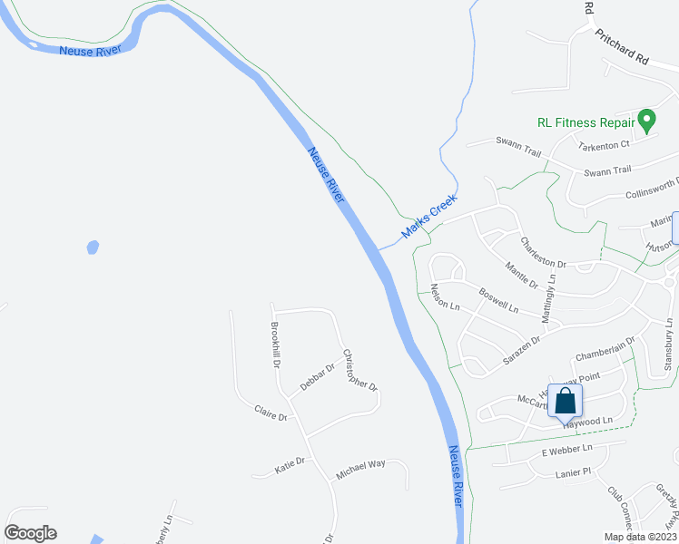 map of restaurants, bars, coffee shops, grocery stores, and more near 592 Christopher Drive in Clayton
