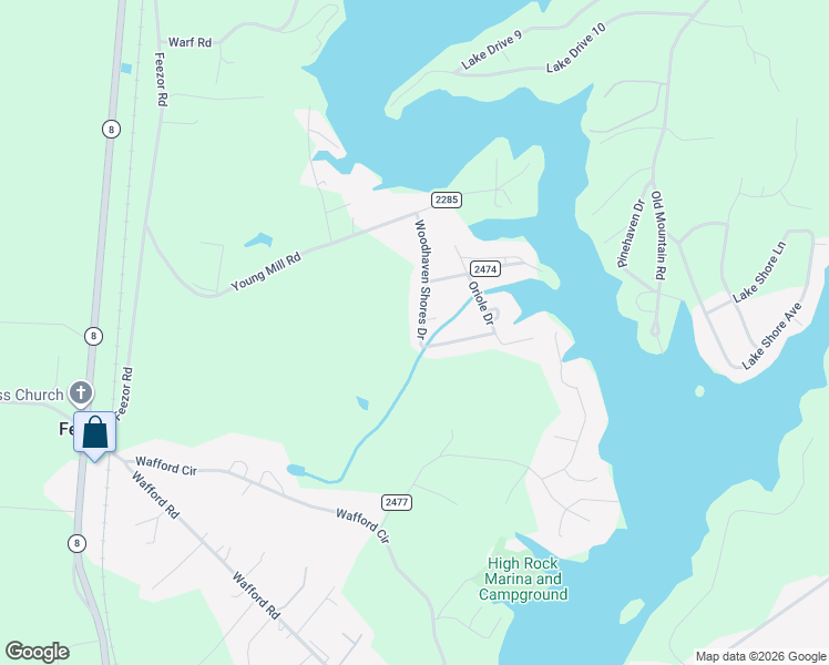 map of restaurants, bars, coffee shops, grocery stores, and more near 406 Woodhaven Shores Drive in Lexington