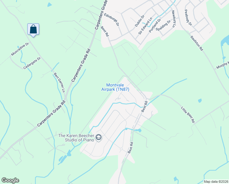 map of restaurants, bars, coffee shops, grocery stores, and more near 2438 Montvale Air Park Road in Maryville