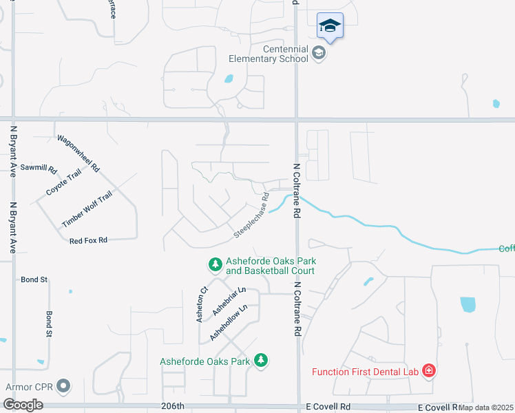 map of restaurants, bars, coffee shops, grocery stores, and more near 2709 Steeplechase Road in Edmond