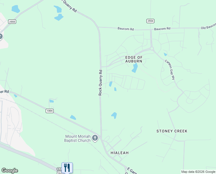 map of restaurants, bars, coffee shops, grocery stores, and more near 218 Ivy Vine Way in Raleigh