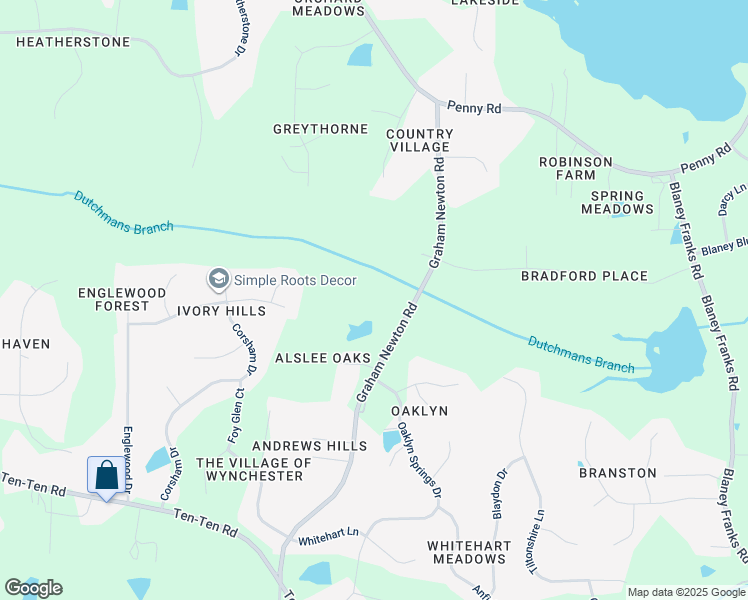 map of restaurants, bars, coffee shops, grocery stores, and more near 4308 Graham Newton Road in Raleigh