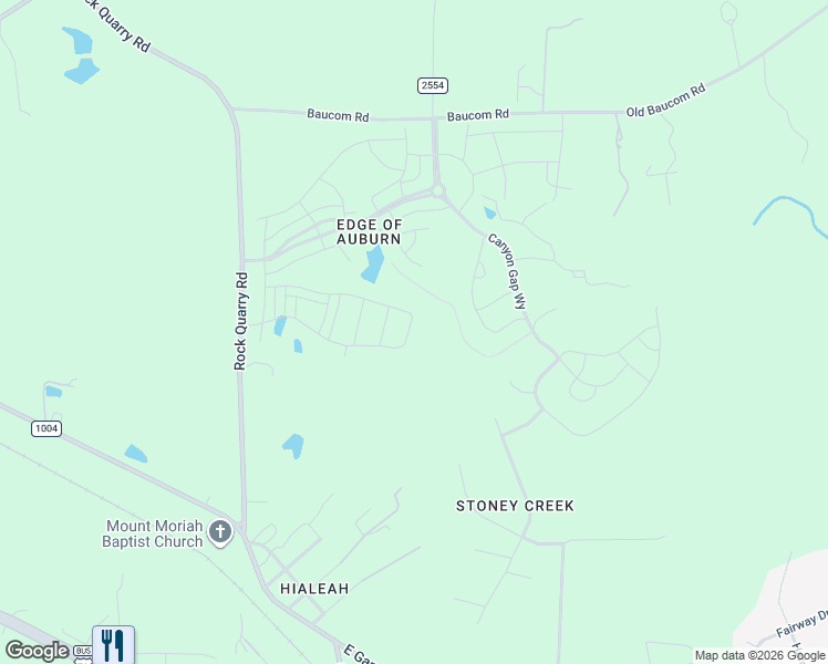 map of restaurants, bars, coffee shops, grocery stores, and more near 7633 Rock Quarry Road in Raleigh