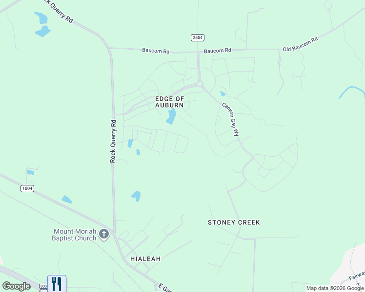 map of restaurants, bars, coffee shops, grocery stores, and more near 7633 Rock Quarry Road in Raleigh