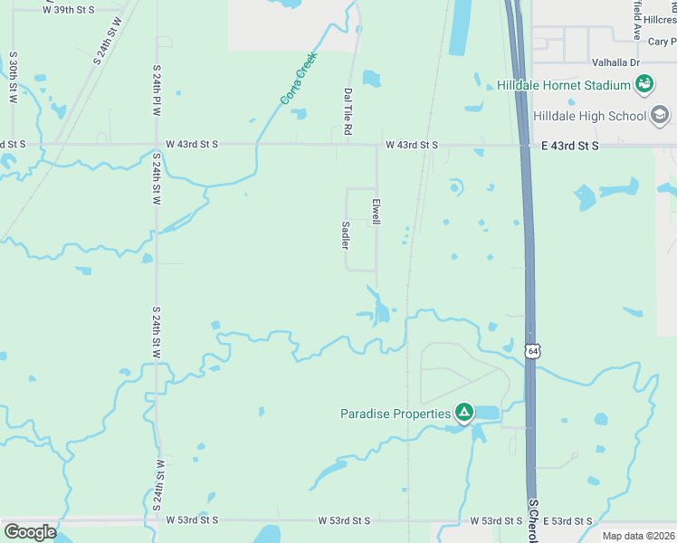 map of restaurants, bars, coffee shops, grocery stores, and more near 4540 Sadler Road in Muskogee
