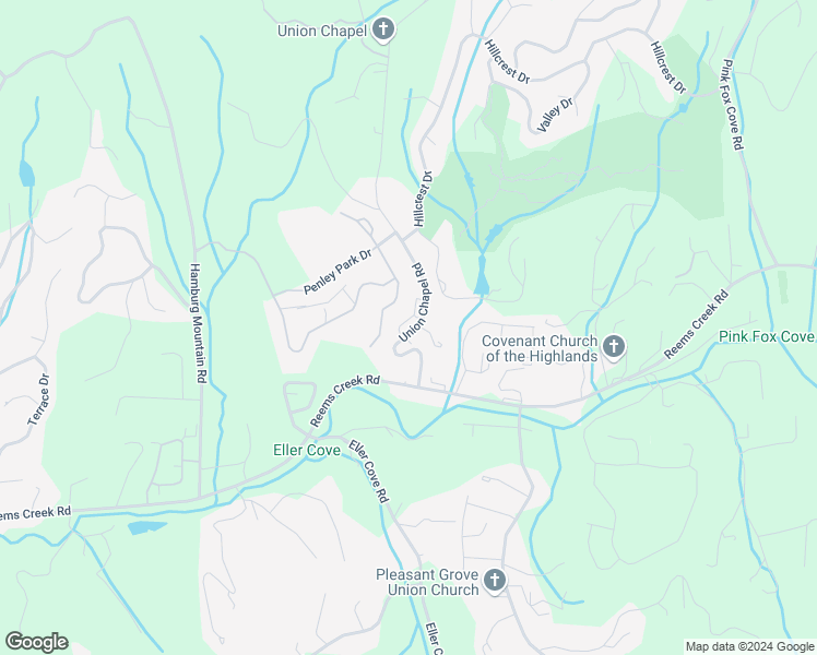 map of restaurants, bars, coffee shops, grocery stores, and more near 34 Union Chapel Road in Weaverville