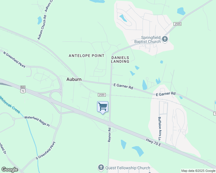 map of restaurants, bars, coffee shops, grocery stores, and more near 2120 East Garner Road in Raleigh