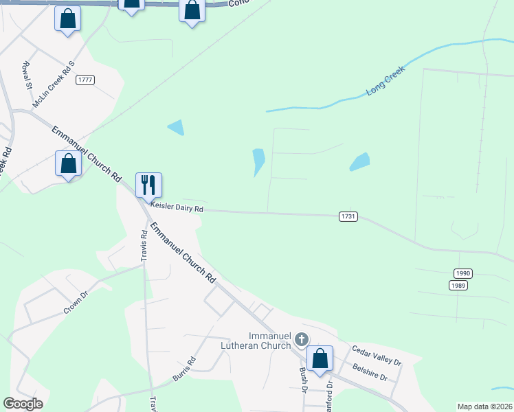 map of restaurants, bars, coffee shops, grocery stores, and more near 2061 Lakeside Ln in Conover