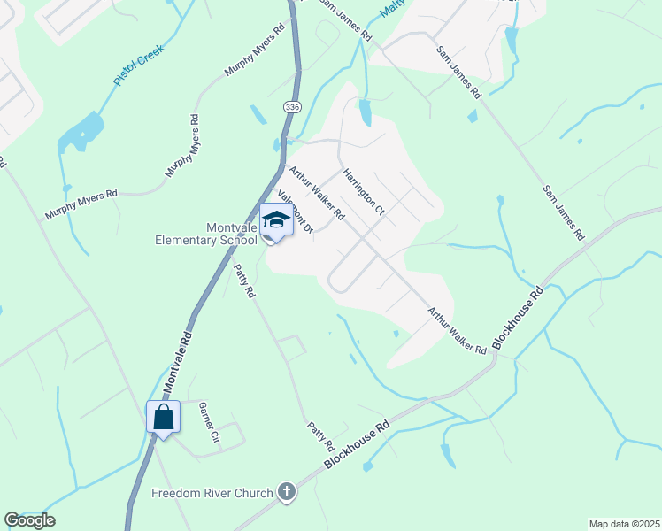 map of restaurants, bars, coffee shops, grocery stores, and more near 1425 Blue Forest Lane in Maryville