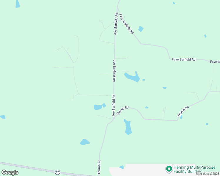 map of restaurants, bars, coffee shops, grocery stores, and more near 253 Joe Barfield Road in Henning