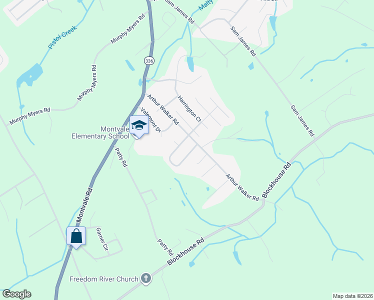 map of restaurants, bars, coffee shops, grocery stores, and more near 1526 Blue Forest Lane in Maryville