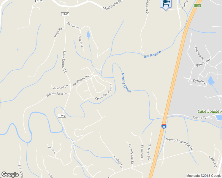 map of restaurants, bars, coffee shops, grocery stores, and more near 63 Creekside View Drive in Asheville