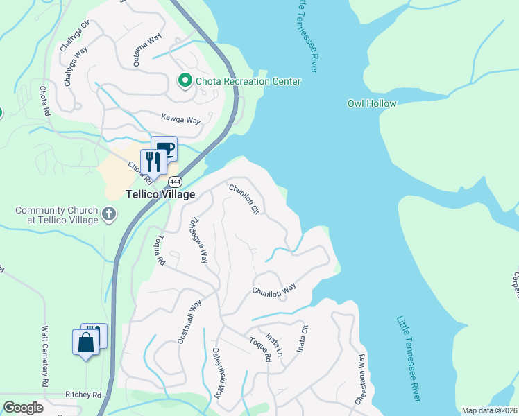 map of restaurants, bars, coffee shops, grocery stores, and more near 303 Chuniloti Circle in Loudon