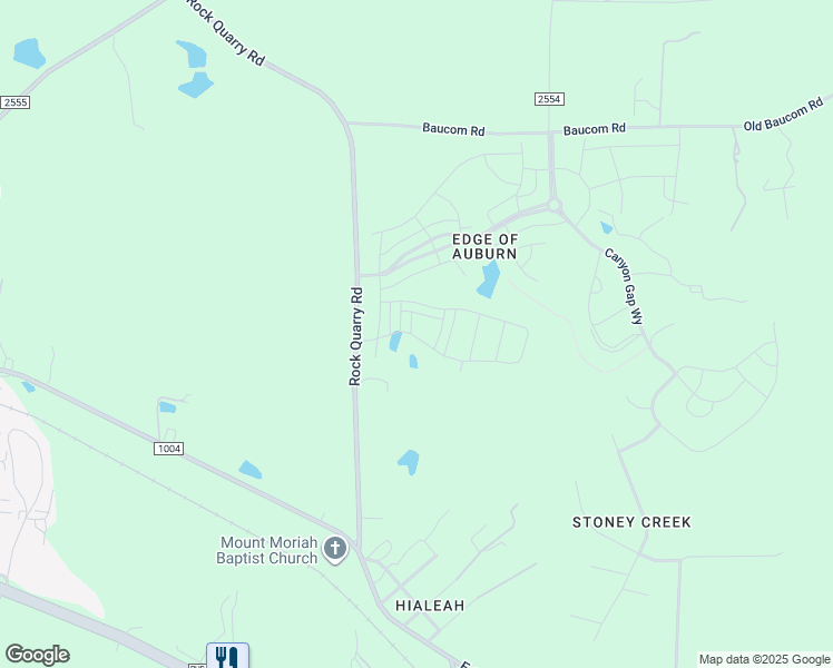 map of restaurants, bars, coffee shops, grocery stores, and more near Garden Vine Trail in Clayton