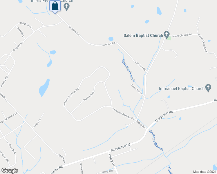 map of restaurants, bars, coffee shops, grocery stores, and more near 1307 Houston Springs Road in Greenback