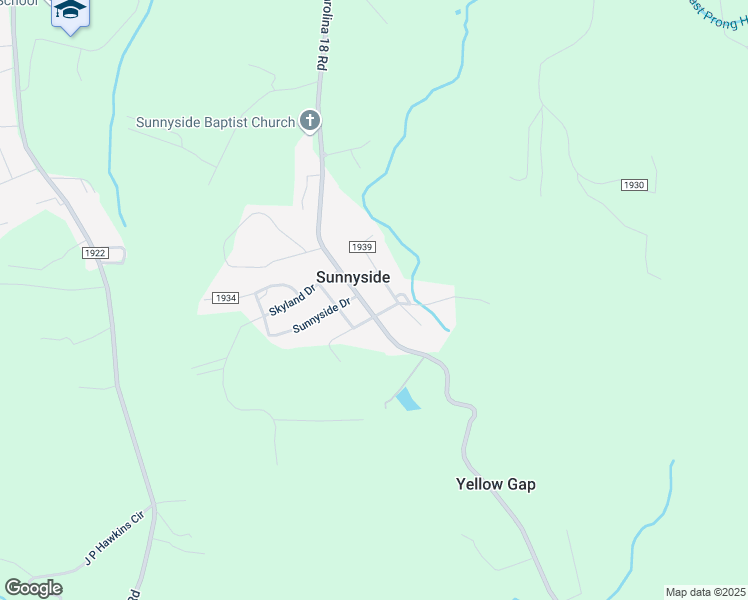 map of restaurants, bars, coffee shops, grocery stores, and more near 1606 Old North Carolina 18 in Morganton