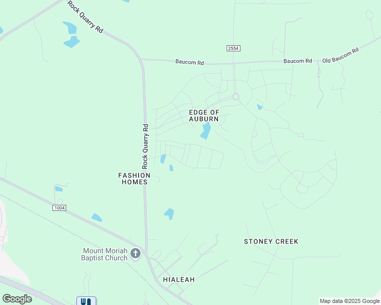 map of restaurants, bars, coffee shops, grocery stores, and more near 7605 Rock Quarry Road in Raleigh