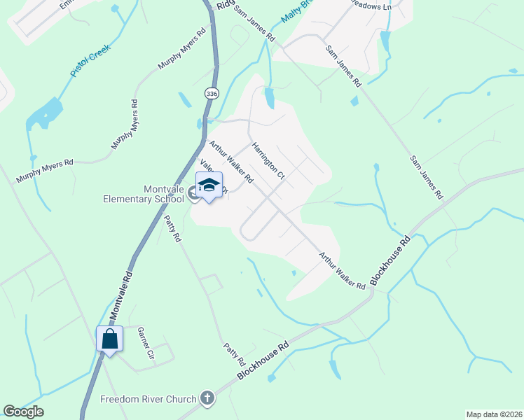 map of restaurants, bars, coffee shops, grocery stores, and more near 1526 Blue Forest Lane in Maryville