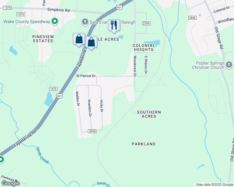 map of restaurants, bars, coffee shops, grocery stores, and more near 1513 Harmont Drive in Raleigh