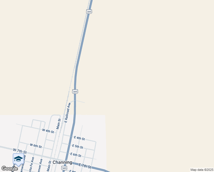 map of restaurants, bars, coffee shops, grocery stores, and more near in Channing