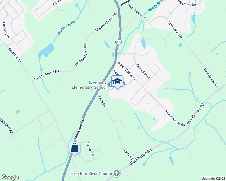map of restaurants, bars, coffee shops, grocery stores, and more near 3128 Montvale Road in Maryville