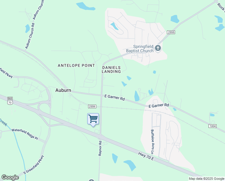 map of restaurants, bars, coffee shops, grocery stores, and more near 2213 East Garner Road in Raleigh