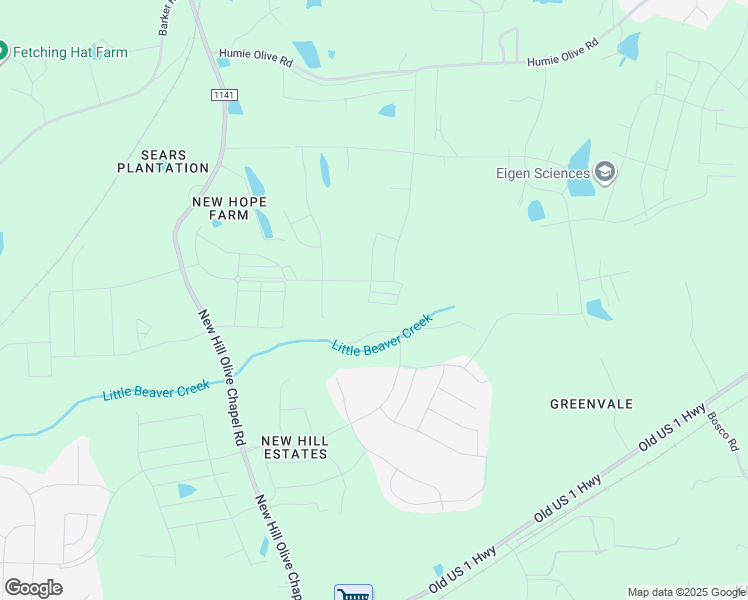 map of restaurants, bars, coffee shops, grocery stores, and more near 3120 Olive Farm Road in Apex