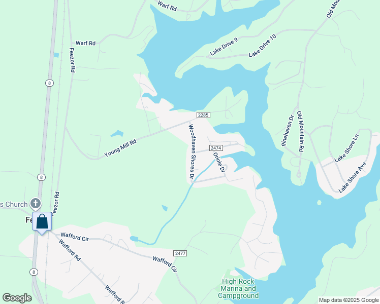 map of restaurants, bars, coffee shops, grocery stores, and more near 250 Woodhaven Shores Drive in Lexington