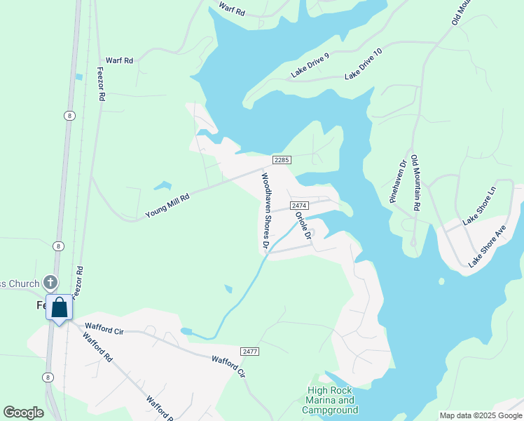 map of restaurants, bars, coffee shops, grocery stores, and more near 250 Woodhaven Shores Drive in Lexington