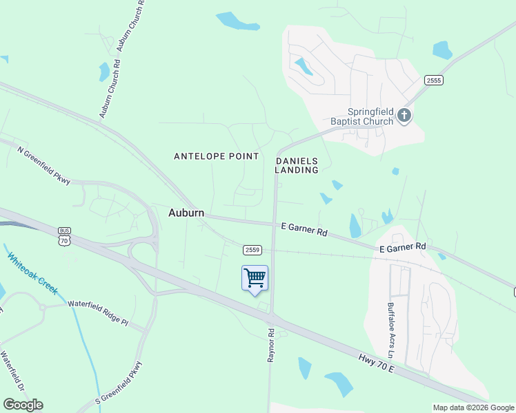map of restaurants, bars, coffee shops, grocery stores, and more near 4613 Auburn Knightdale Road in Raleigh