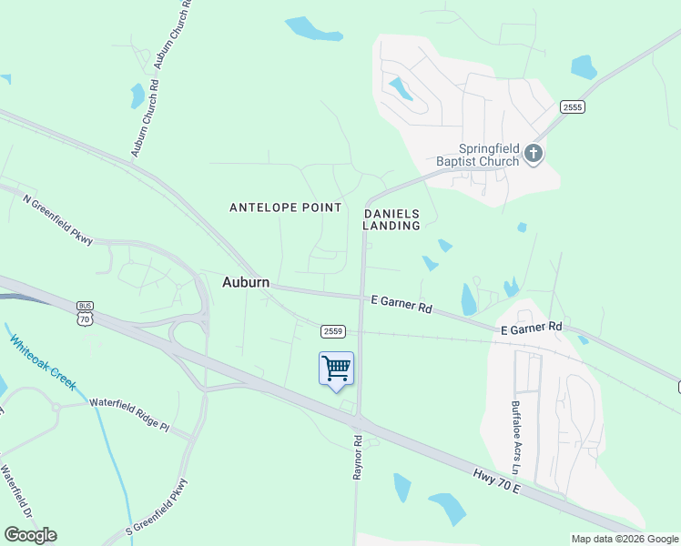 map of restaurants, bars, coffee shops, grocery stores, and more near 4613 Auburn Knightdale Road in Raleigh
