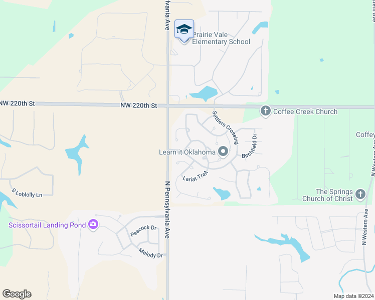 map of restaurants, bars, coffee shops, grocery stores, and more near 2016 Olde Ridge Road in Edmond