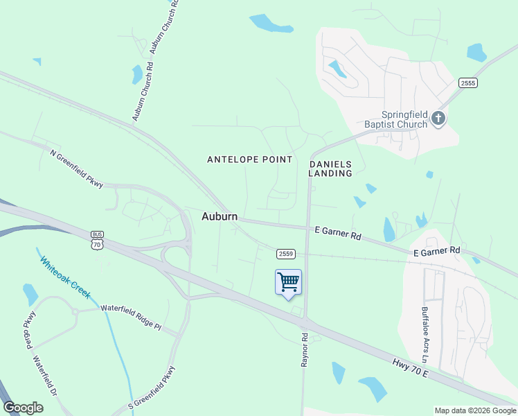 map of restaurants, bars, coffee shops, grocery stores, and more near 3117 Antelope Lane in Raleigh