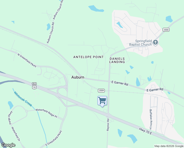 map of restaurants, bars, coffee shops, grocery stores, and more near 3117 Antelope Lane in Raleigh