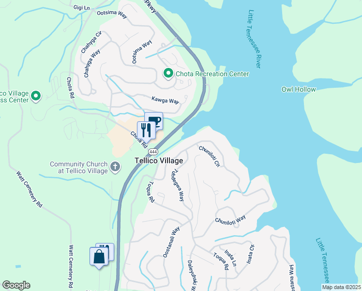 map of restaurants, bars, coffee shops, grocery stores, and more near 229 Chuniloti Way in Loudon